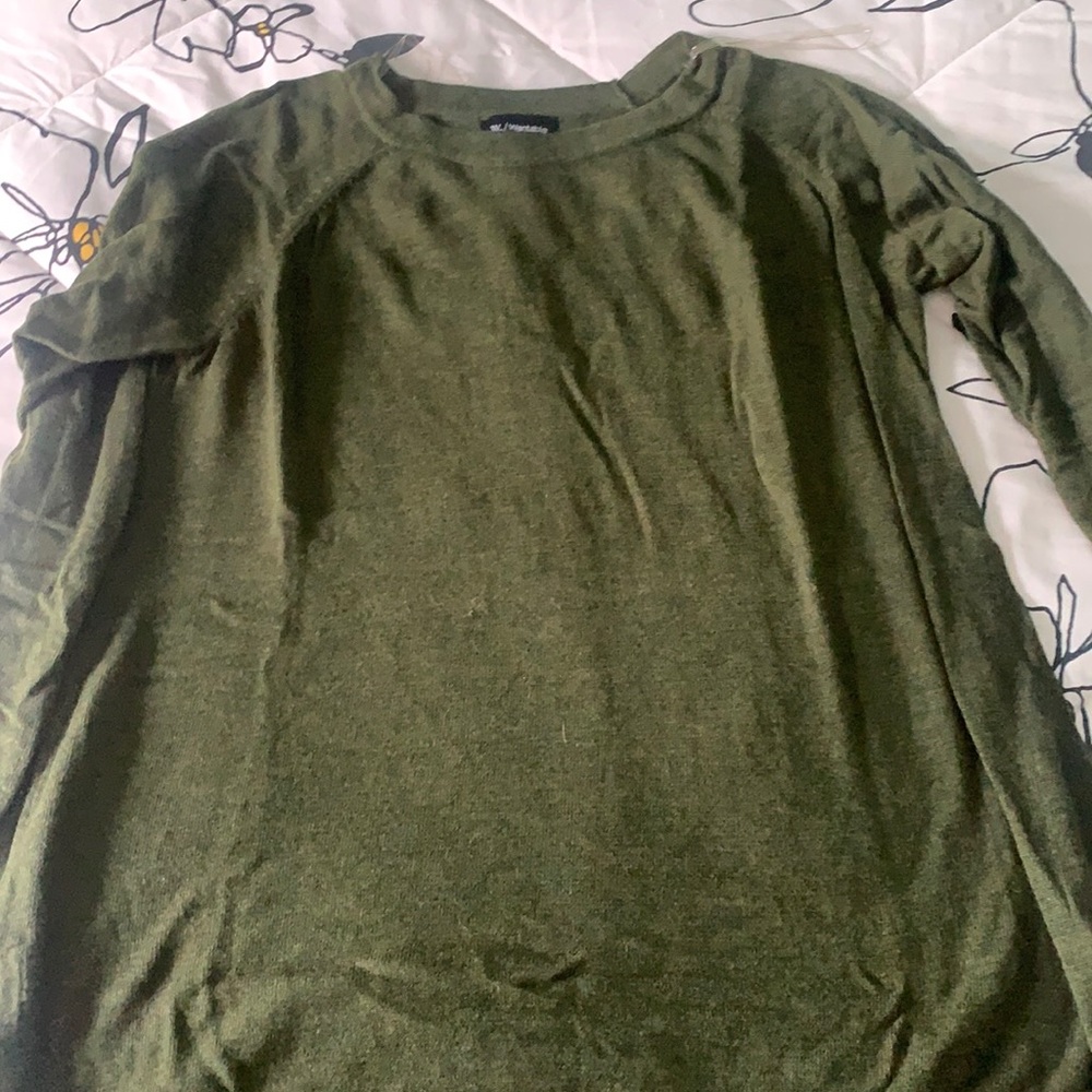 Olive sweater buttons on back super cute and soft
